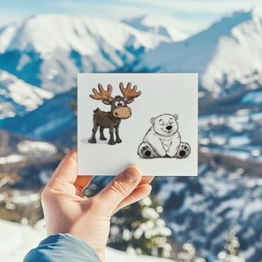 Imagem de Selos transparentes de urso polar com tema animal, selos transparentes de silicone para decoração de álbum de fotos faça você mesmo, 11 x 16 cm