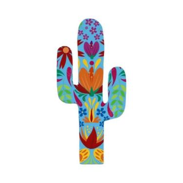 Imagem de Placa Decorativa De Madeira Em Forma De Cacto 15.7x7.5 Polegadas Para 
