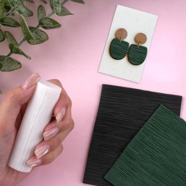 Imagem de Rolo de textura de argila de polímero, rolo de argila de polímero para fazer brincos, funciona com cortadores (floral)