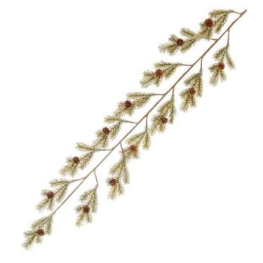 Imagem de Festão Pinheiro Pinhas 180cm Verde Enfeite Natalino Luxo Ornamento Art