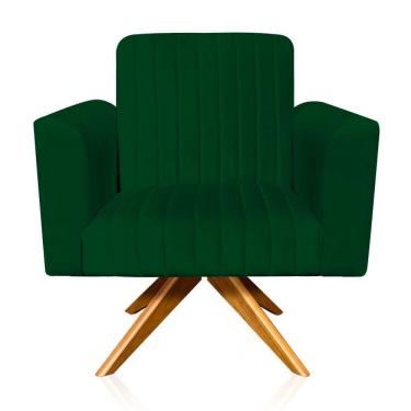 Imagem de Poltrona Giratória Viena Gomada Verde Base Madeira Ma30