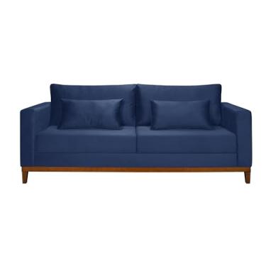 Imagem de Sofá Bahamas Moderno e Sofisticado em Veludo Sala de Estar Casa Imperial Azul Marinho 1,70m
