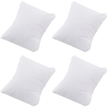 Imagem de 4 peças de almofadas brancas para relógio, pulseira de algodão pequena de 7,9 x 7,6 cm, para exibição de joias e almofadas para caixa de presente