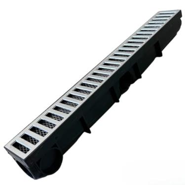 Imagem de Ralo Linear Grelha Alumínio Coletor de Pluvial Sifão Borda Piscina Jardim Tela Anti Inseto(6x50cm)(1 UN)