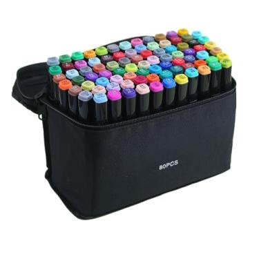 Imagem de 168/120/100/80/60/48 Cores Touch Caneta Marcadora C/Ponta Dupla/Pintura De Arte/Material Escolar (80 cores)