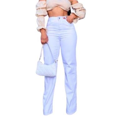 Imagem de Calça wide leg jeans branca calça pantalona - patricia ribeiro, 42