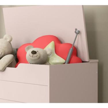 Imagem de Baú Caixa de Brinquedos Toys com tampa e rodízios Rose - Ofertamo