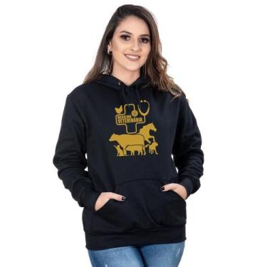 Imagem de Blusa Moletom Feminina Veterinária Bolso Canguru Conforto - Campero, P