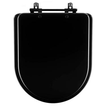 Imagem de Assento Sanitário Carrara Preto Para Bacia Deca 6lpf Com Ferragem Preta