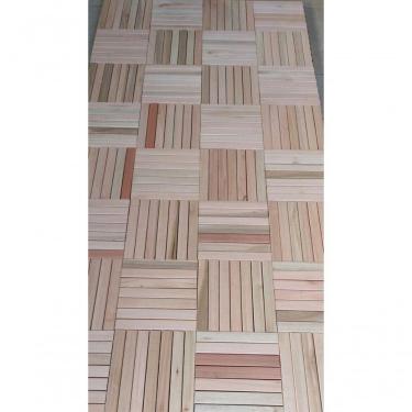 Imagem de Conjunto Revestimento Madeira Pinus Para Piscina 4 Uni 50x50 Vazado