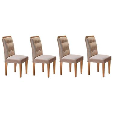 Imagem de Cadeira Sala de Jantar Kit 4 Un Imbuia Linho Turim