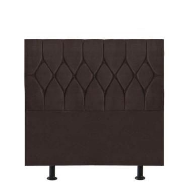 Imagem de Cabeceira Estofada Cama Box Solteiro 100cm Istambul Suede Marrom- Mabe
