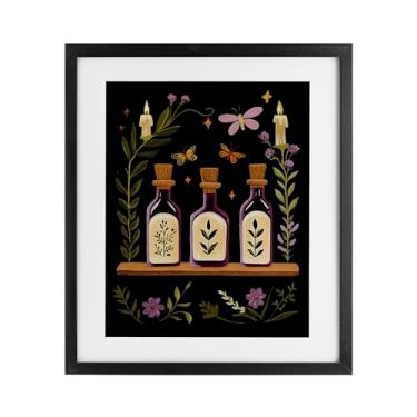 Imagem de Stupell Industries Prateleira de boticário vitoriano impressão emoldurada preta sob vidro, design por Yen, 21 x 17