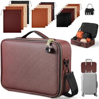 Imagem de Eccliy Organizador de bolsa de armazenamento de brinquedos para adultos com 20 sacos de cordão de tamanhos diferentes, caixas de armazenamento de brinquedos para mulheres e homens (marrom escuro, 36 x