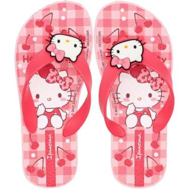 Imagem de Chinelo de Dedo Infantil Ipanema Gatinha Funny Menina, 25/26, Vermelho