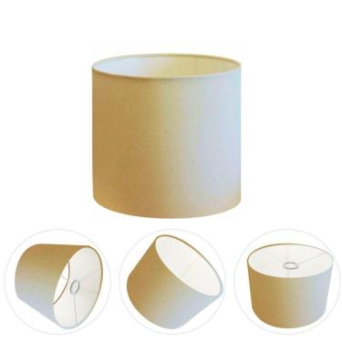 Imagem de Cúpula Abajur E Luminária Cilíndrica Vivare Cp-7005 ø18x18cm - Bocal Nacional Algodão-crú