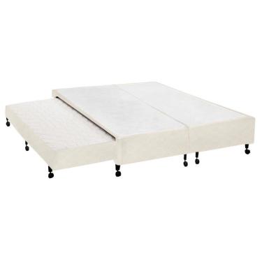 Imagem de Cama Box Base C-auxiliar Universal Queen Poli Tecido Clean (158x198x27) - Castor