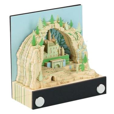 Imagem de Bloco de notas 3D, calendário 3D, blocos artísticos 2025, quadrados, 3D, bloco de notas 2025, adesivos de castelo, notas de arte 3D, escultura em papel criativo, acessórios de escritório, presente