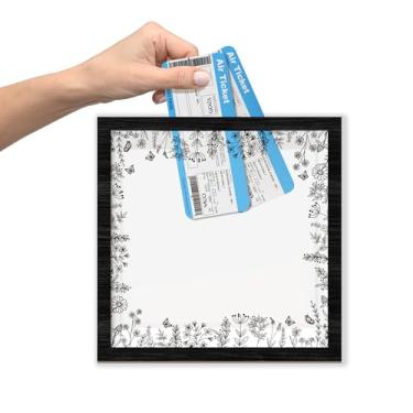 Imagem de Caixa de sombra para fundos de viagem com compartimento, caixa de dinheiro floral para lua de mel, estojo de lembranças de viagem de flores silvestres, presentes de lua de mel de casamento para casais