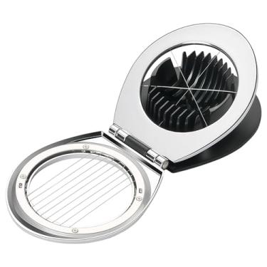 Imagem de Fio de aço inoxidável com removedor de casca de ovo, 2 peças ferramenta de fatiar ovo 2 em 1, para ovos cozidos, fatiador de ovos de cozinha para, base abdominal, modos de corte 2 para fatias 10 ou 6