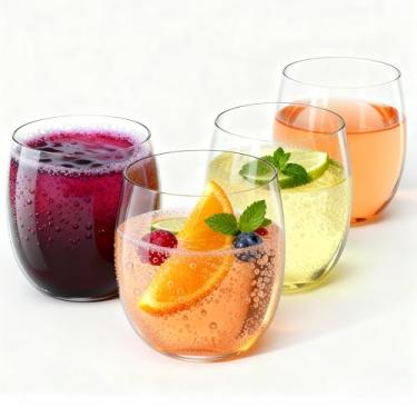 Imagem de Taças de champanhe sem haste de 340 g, pacote com 32 copos de plástico transparente para casamentos, festas, ocasiões especiais