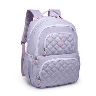 Imagem de Mochila De Costa Kika Feminina Tactel Com Gliter E Chaveiro - D Presen