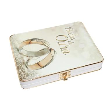 Imagem de Album 15x21 Maleta Casamento Bodas De Ouro Para 80 Fotos