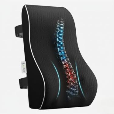 Imagem de Almofada ergonômica de suporte lombar de espuma viscoelástica – Descanso de cintura para cadeira de escritório, carro, cadeira de rodas – Travesseiro respirável para a postura, alívio da dor e sentado