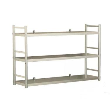 Imagem de Prateleira de aço inoxidável, prateleiras flutuantes de parede, prateleiras de metal e armazenamento de cozinha rack de armazenamento industrial (100 x 30 cm/39,3 x 11,8 pol, 3T)