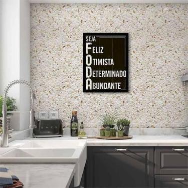 Imagem de Quadro Decorativo Seja Feliz Otimista Determinado Abundante - Quadros 