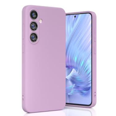 Imagem de Boaixiaen Compatível com Samsung Galaxy S24 FE, capa de telefone à prova de choque de silicone líquido fino macio TPU com proteção total à prova de choque para Galaxy S24 FE 5G 6,7 polegadas (roxa)