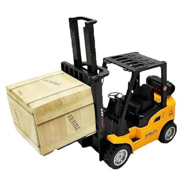 Imagem de Empilhadeira Miniatura Carrinho Colecionável com Palete e Caixa Brinquedo