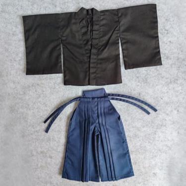 Imagem de SSbeauty M 1/6 Samurai Uniform Kimono Clothes for 12" Male TBL Phicen Action Figure Doll Clothes (Black Navy Blue)