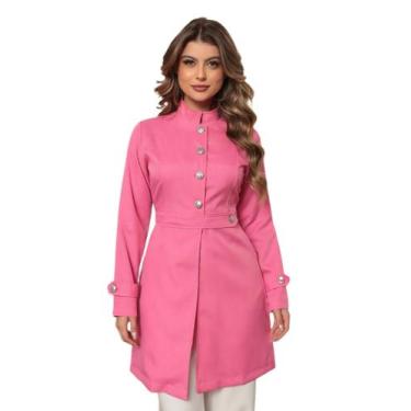 Imagem de Jaleco Feminino com botão prata Julie Pink - gardenia jalecos, G