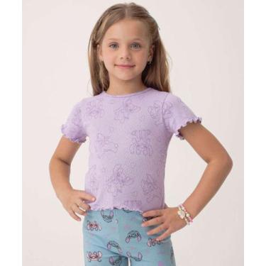 Imagem de Blusa Infantil Canelada Angel Stitch Disney Tam 4 a 10-71136, Lilás, 4