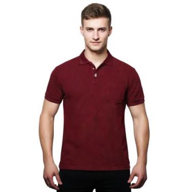Imagem de Kit Fardamento 2 Camisas Masculina Gola Polo Piquet C/ Bolso cor:Vinho