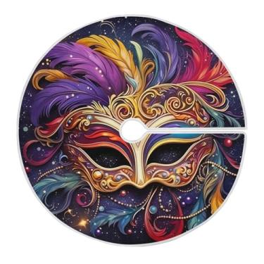 Imagem de Blueangle Saia de árvore de máscara de carnaval de 90 cm, saia de poliéster macio para decoração de carnaval (396)