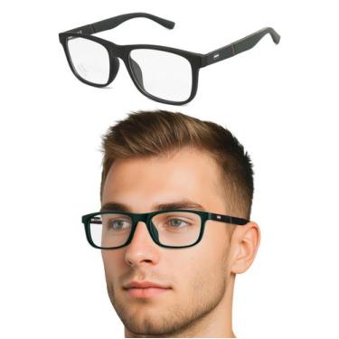 Imagem de Oculos Masculino Para Grau Armação Esporte Fino Armação Retangular E9 