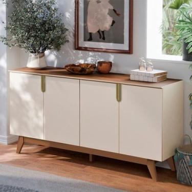 Imagem de Balcão Buffet 4 Portas Pés em Mdf Recife - Mobler