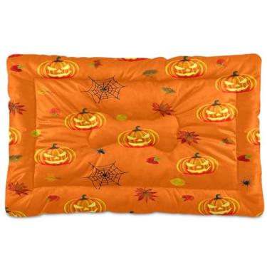 Imagem de SEHANY Cama de Halloween Pumpkins para cães e gatos com fundo antiderrapante, cama de canil, colchão macio para animais de estimação, lavável para cães pequenos, médios e grandes, gatos, 61 x 45 cm