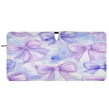 Imagem de ATTX Pára-brisas de carro White Bows - 149.9 cm x 76.2 cm Universal Sun Shield Visor | Acessórios automotivos refletores de calor para proteção do para-brisa dianteiro #65