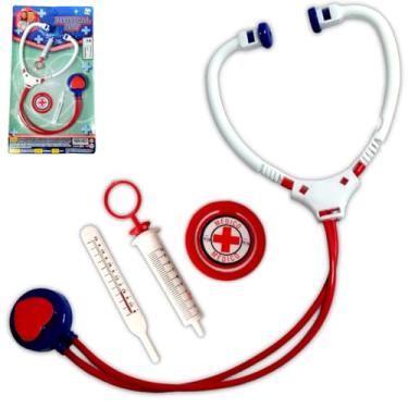 Imagem de Kit Medico Doutor Brinquedo Infantil Estetoscópio Didático (2 kit medico)
