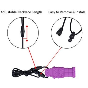 Imagem de Generic Colares de Mastigação Sensorial, Conjunto de Ferramentas de Mastigação de Silicone de Segurança Resistente a Rasgos de 4 para Crianças Com Autismo e TDAH, Reduz o Estresse e a Ansiedade, Colar de Dentição Sem BPA (Como mostrado)