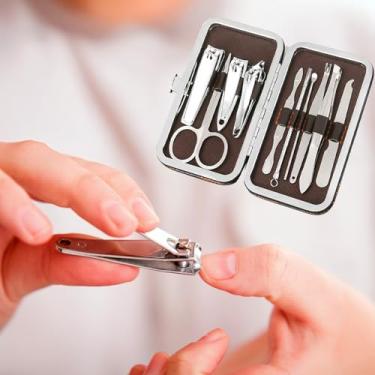 Imagem de Conjunto de manicure - kit de cortadores de unhas com caixa de transporte, ferramentas profissionais de cuidados com as unhas e kits de pedicure, várias peças para viagens de escritório em casa