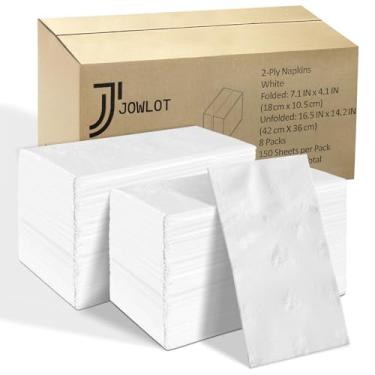 Imagem de JOWLOT Guardanapos descartáveis, guardanapos de jantar de papel com 2 camadas, 1200 unidades, guardanapos brancos a granel para festa de casamento, banheiro e uso diário (42 x 36 cm)