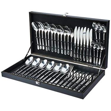 Imagem de Faqueiro Chanfrado com Estojo de Madeira 42 Peças, Euro, FQM352-PM-015, Euro Home