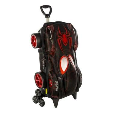 Imagem de Mala de Viagem Infantil Com Rodinha Homem Aranha 3D Preto - MAX TOY