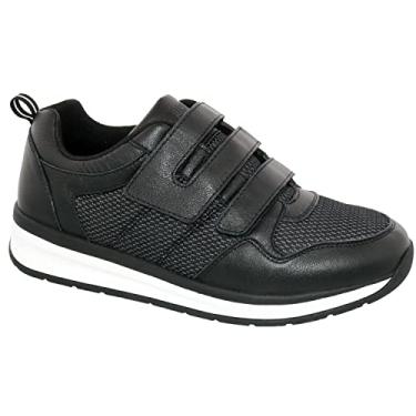 Imagem de Drew Shoes Rocket V – Tênis masculino terapêutico Diabético Extra Profundidade Couro / Malha Velcro, Black/Combo, 12 Wide