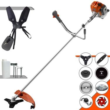 Imagem de Podador de Grama Tekna RL430ACNTK 43cc 2T 1,7HP Com Carretel + Facas 2 Pontas, 3 Pontas, 6 Pontas, 40 Dentes, 80 Dentes, Trimmer e Escova de Aço