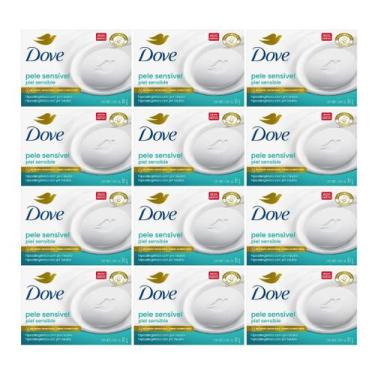Imagem de Kit C/12 Sabonete Barra Dove Pele Sensivel 90g